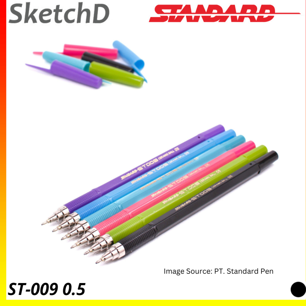 

Pulpen ST009 05 Hitam Bolpoin Standard ST 009 0.5 mm
