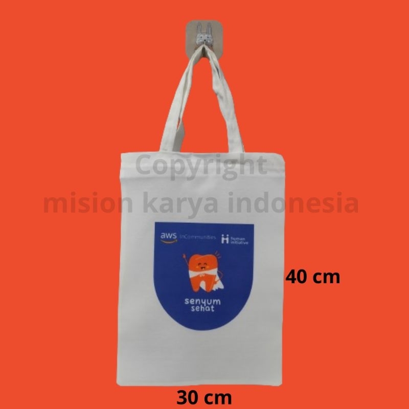 Totebag Custom Blacu Premium Ukuran 30 x 40 cm | Totebag Blacu Premium | Totebag Blacu Custom Gambar