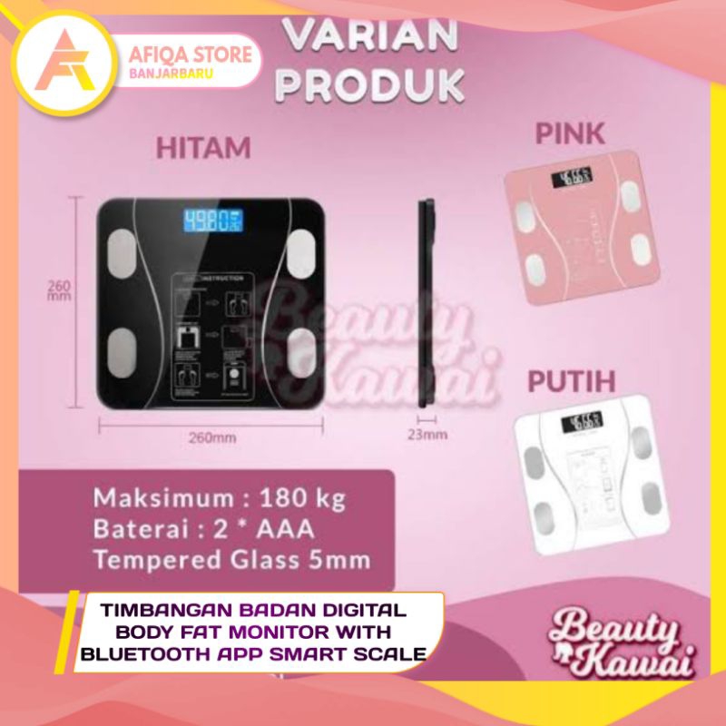 Timbangan Badan Digital Body Fat / Timbangan Badan Hitam GSF / Timbangan Badan