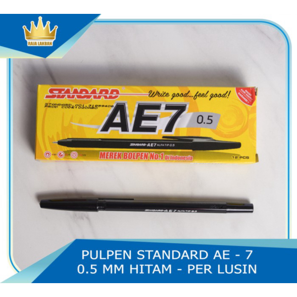 

Pulpen Standard AE7 05 Hitam - 1 Lusin / 12 Pcs - Biru