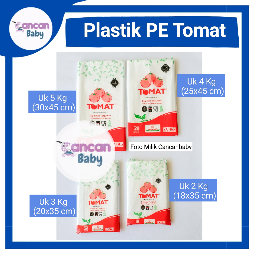 Plastik PE Tomat  2 3 4 5 kg Bungkus Makanan 18x35 20x35 25x45 30x45 Packing Beras Santan Anti Panas