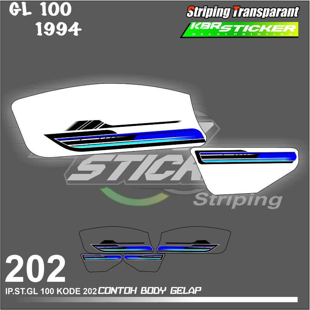 GL 100 TAHUN 1994(COD) STIKER STRIPING MOTOR HONDA GL 100 TAHUN 1994- STIKER LIST GRAFIK WARNA VARIA