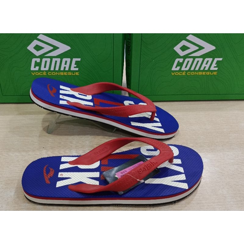 sandal jepit pria NAGASAKI BLUE MERAH PUTIH