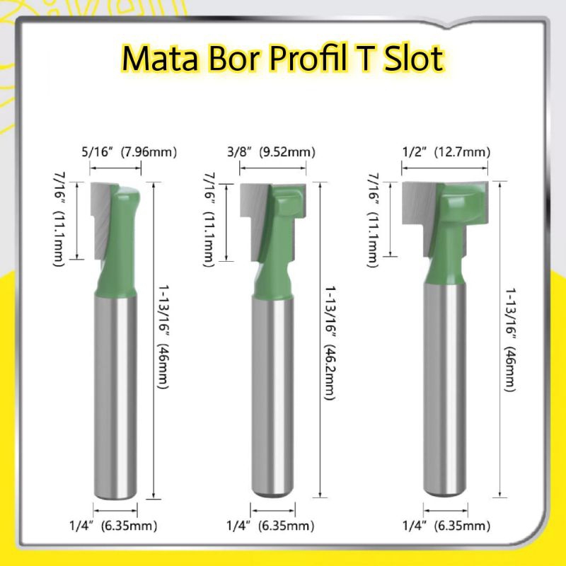 Mata Profil Kayu T Slot - T slot Router Trimmer Bit