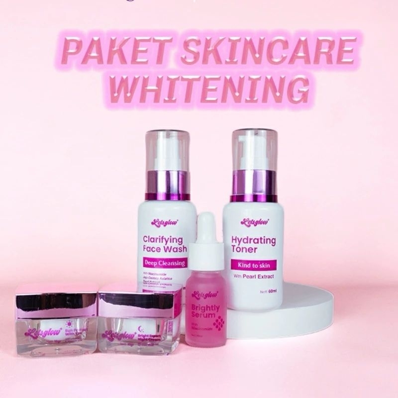 LETS GLOW SKINCARE SEPAKET ISI 5 SERUM READY WHITENING & ACNE