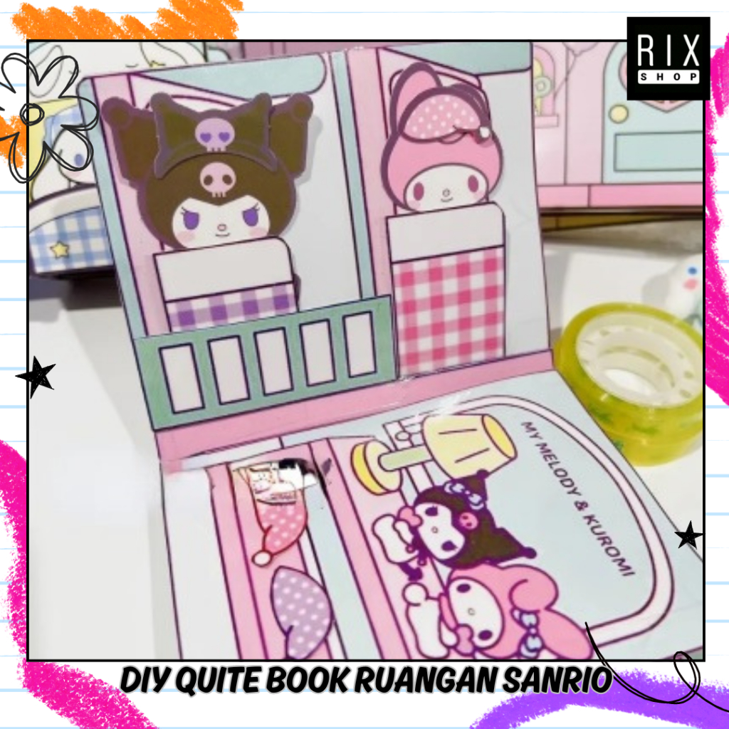 RIX Mainan DIY Quite Book Mini - Busy Book SANRIO / SINCHAN / SPONGEBOB