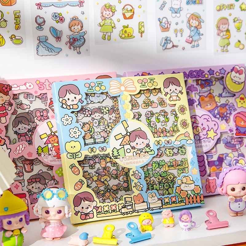 

RATU ♥️ STIKER MOMO ♥️ Stiker Set 100 lembar / Sticker Box Stiker Set Aesthetic Dekor Buku / Sticker Motif Kartun Korea Lucu Anti Air