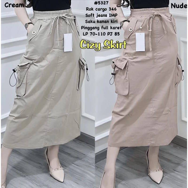WOSH & CO CIZZY SKIRT - Rok Kantong Serut wanita