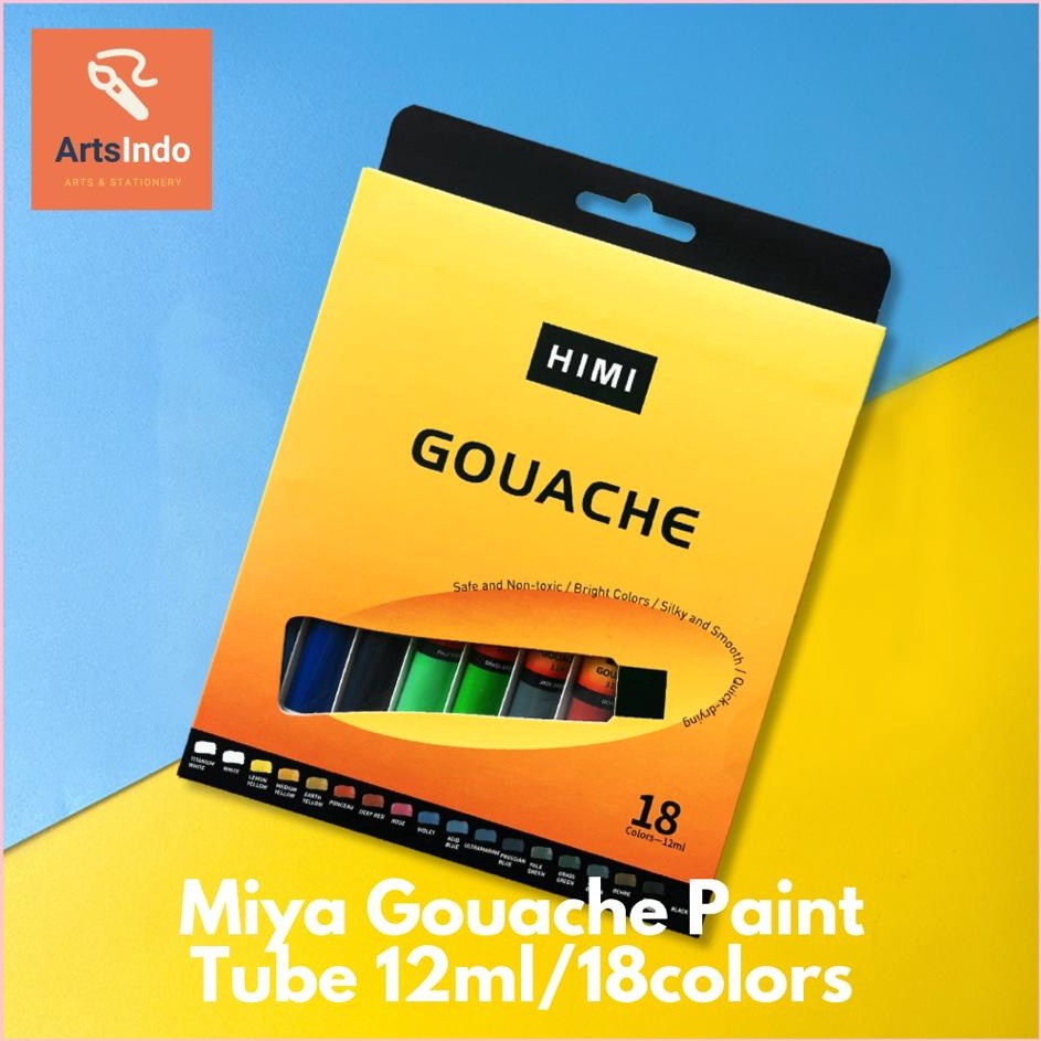 

Super Viral Miya Himi Gouache Paint Tube Cat Gouache Tube Set 18 Colors x 12ml