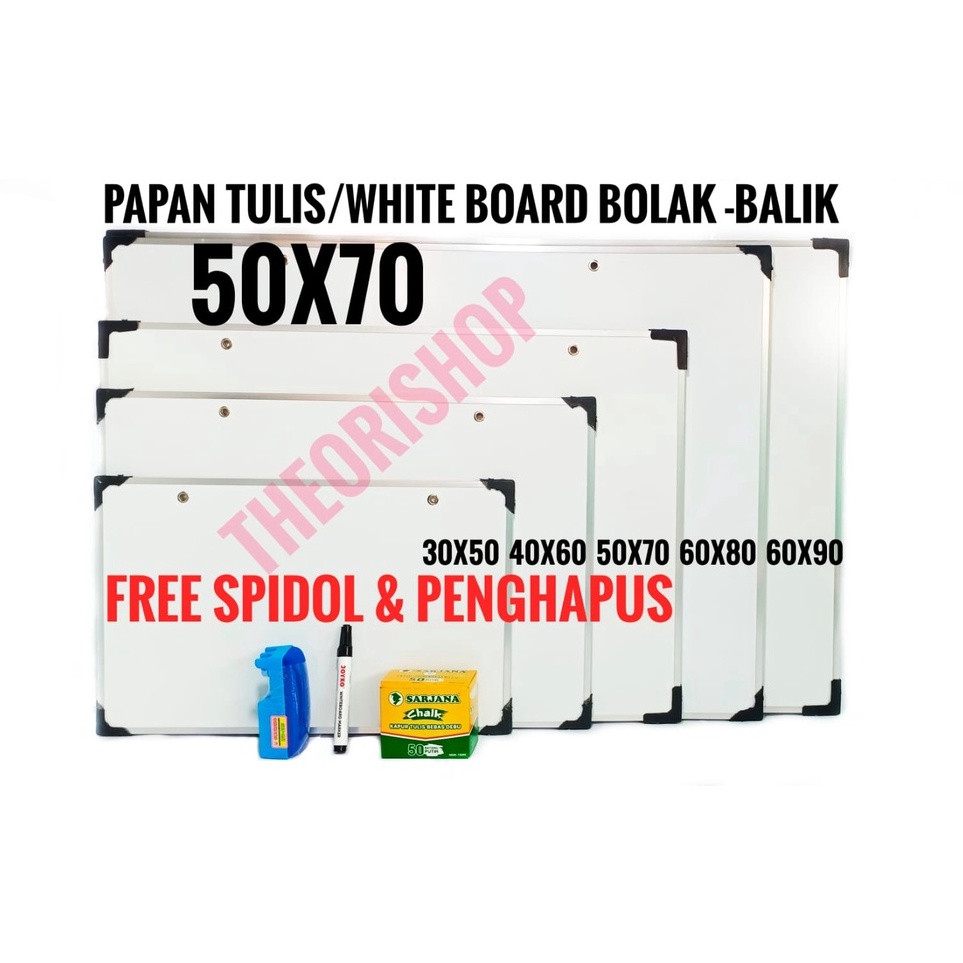 

Pasti Promo Papan White BoardPapan Tulis 5 X 7 CMPapan Tulis Anak dua sisi spidol dan kapur