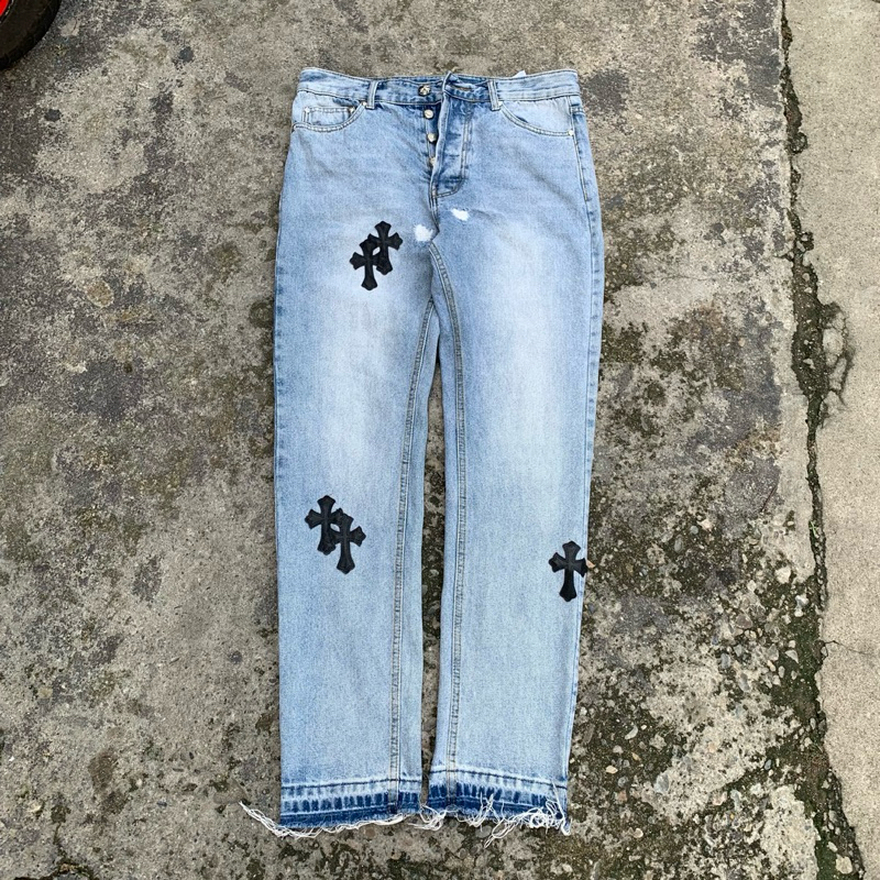 celana vintage chrome hearts x levis size 34