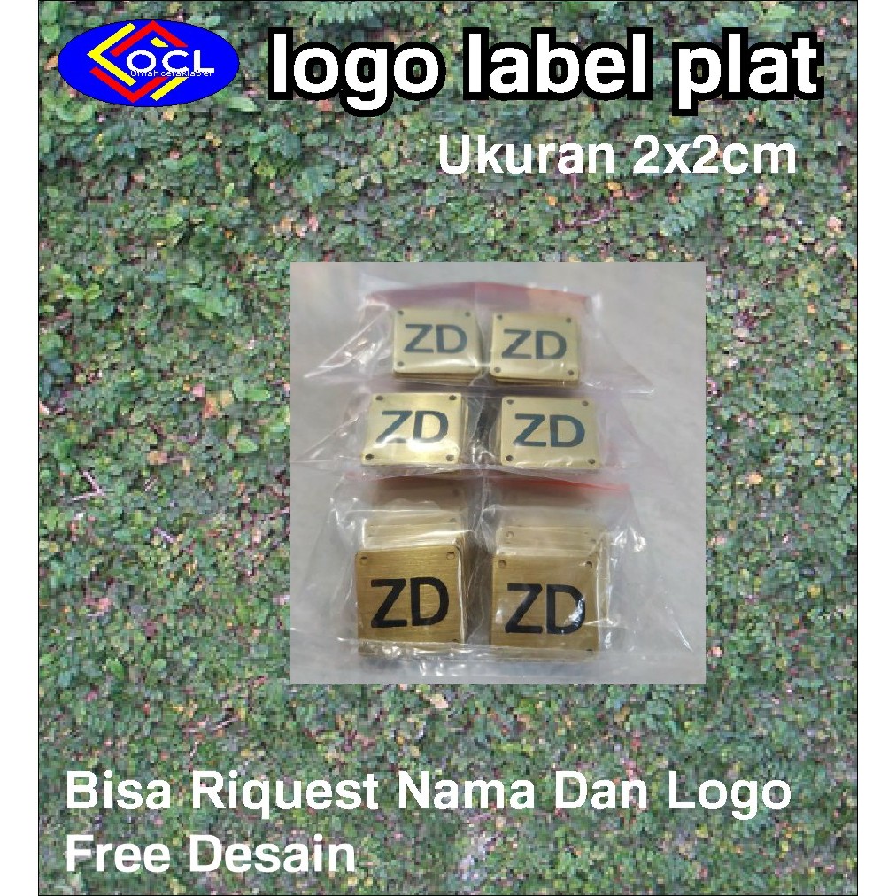 

label plat hijab bahan kuningan free desain nama dan logo , MINIMAL ORDER 100 PCS