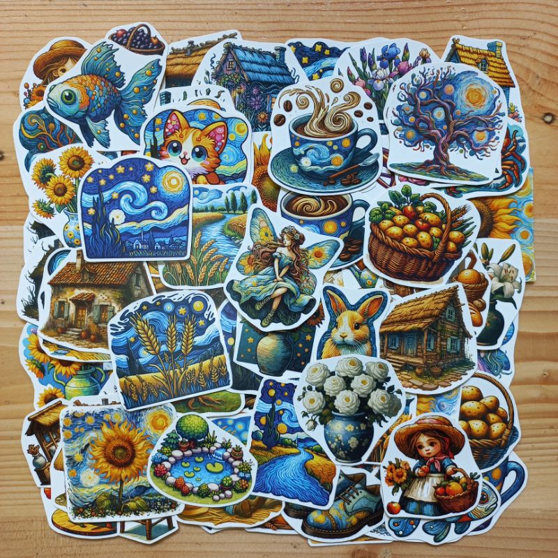 

Sticker Van Gogh Painting Style / Sticker Retro / Sticker Aesthetic / Sticker Deco / Sticker Decoration / Sticker Journaling