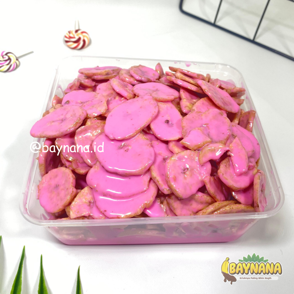 

BAYNANA Strawberry 500gr 250gr 170gr Keripik Pisang Lumer Crispy Strawberry