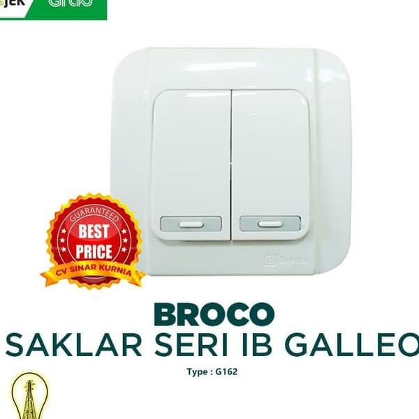 Saklar Seri Broco Saklar Broco G162 Seri IB Inbow Galleo Warna Putih