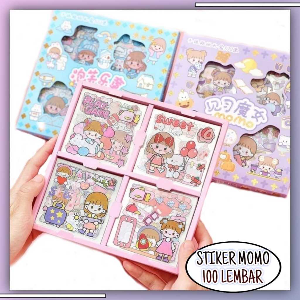 

Stiker 100 Lembar Sticker Momo Kartun Korea Lucu Anti Air Water Proof MOMO, Dekorasi Handbook Scrapbook DIY