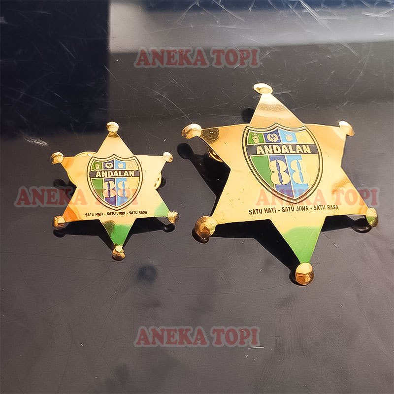 Pin Andalan Model Bintang Pin Bros Andalan Bintang Warna Gold - Aneka Topi