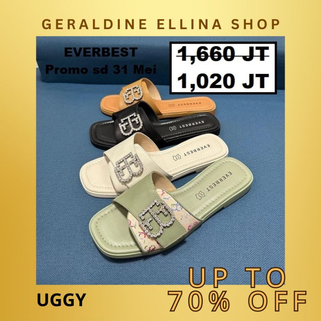 Sandal flat wanita Everbest SALE original 100% seri UGGY
