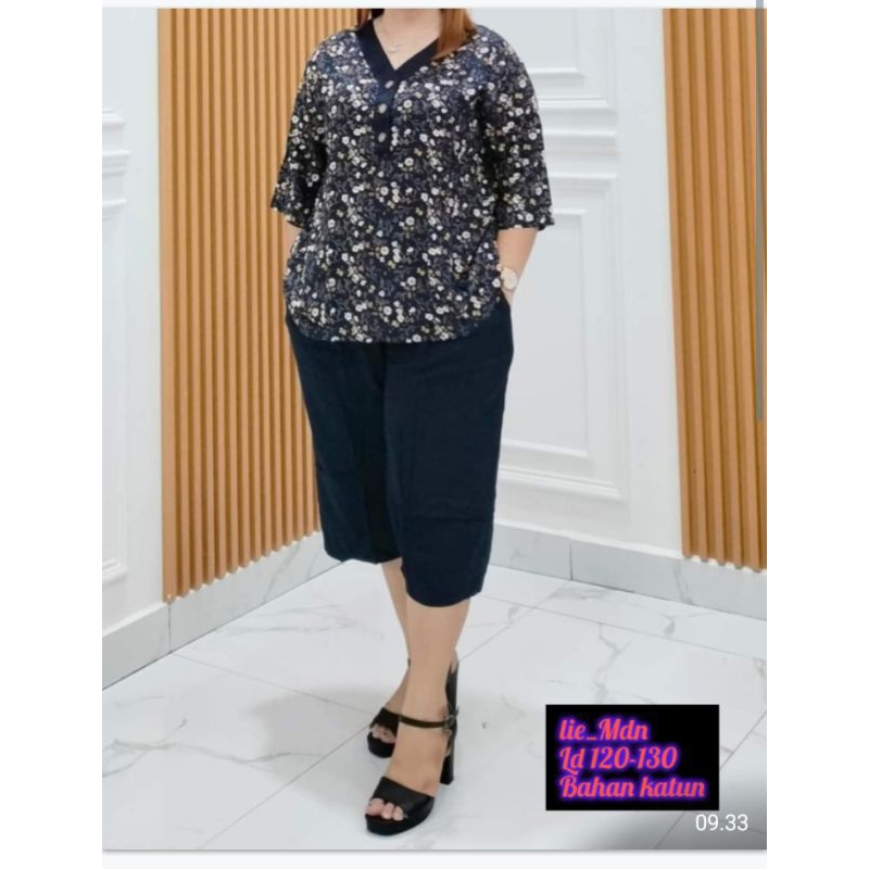 BLUS FASHION KATUN IMPORT CLN PGGNG KARETSUPER JUMBO LD 130