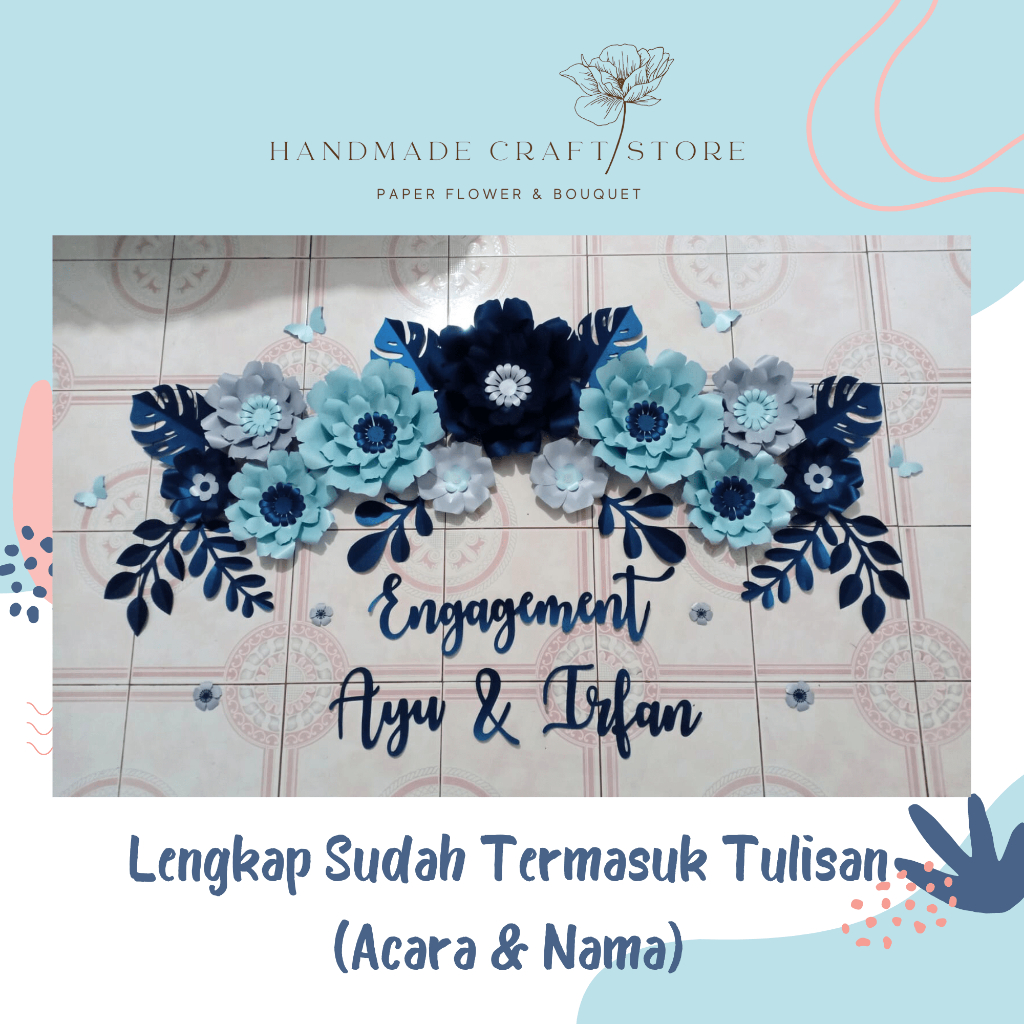 Paper Flower Paket Hemat/ Bunga Dekorasi Tunangan/ Bunga Kertas/ Paper Flower Backdrop