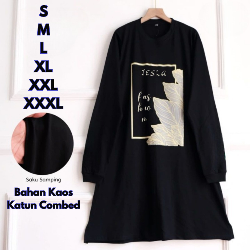 Baju Atasan Wanita Oversize Ansa Tunik BO S M L XL XXL XXXL Kaos Katun Combed Baju Tunik Kaos Wanita