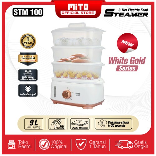 MITO STM 100 Food Steamer Electric MITO Pengukus Makanan MITO 3 Tier