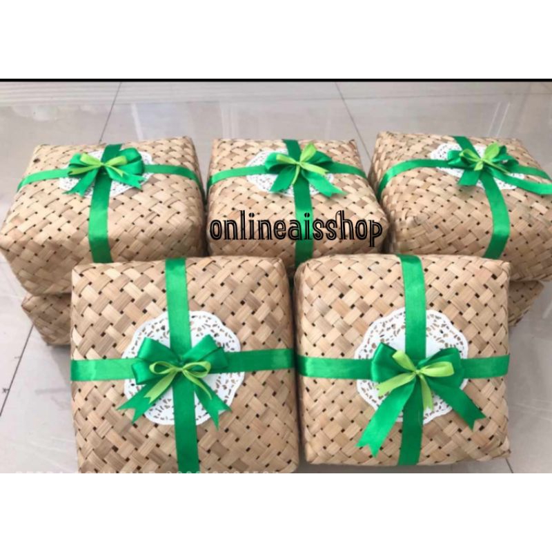 

10 pasang besek cantik 20x20|Besek kemas premium|Jual besek bambu murah