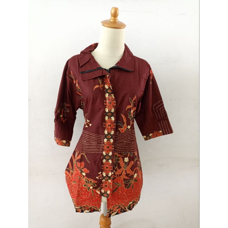 BLUS BATIK MURAH WANITA KANTOR - 118HM12