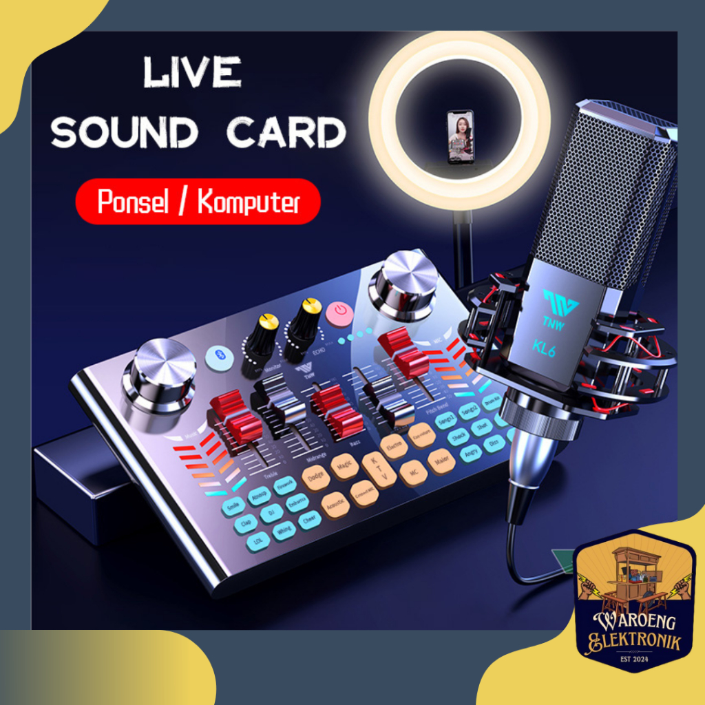 Sound Card TNW-V18 Bluetooth Live SoundCard V18 Soundcard Audio Live Mixer untuk Live streaming Kara