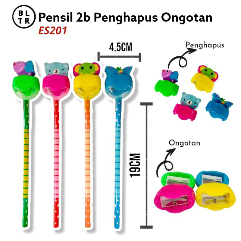

PCS/PENSIL 2B SET PENGHAPUS & ONGOTAN KARAKTER LUCU (ES201) //NEW ORIGINAL