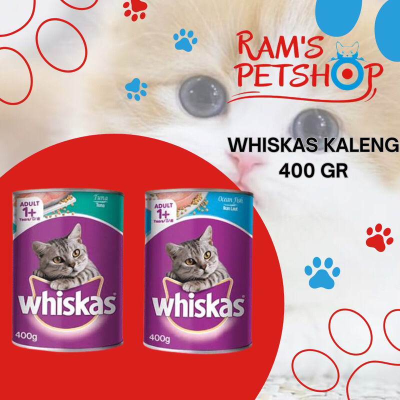 WHISKAS KALENG 400 GR / WHISKAS KALENG ADULT TUNA / WHISKAS KALENG ADULT OCEAN FISH /MAKANAN KUCING 