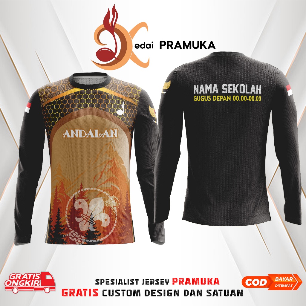 JERSEY PRAMUKA OUTDOOR FULL PRINTING GRATIS DESIGN