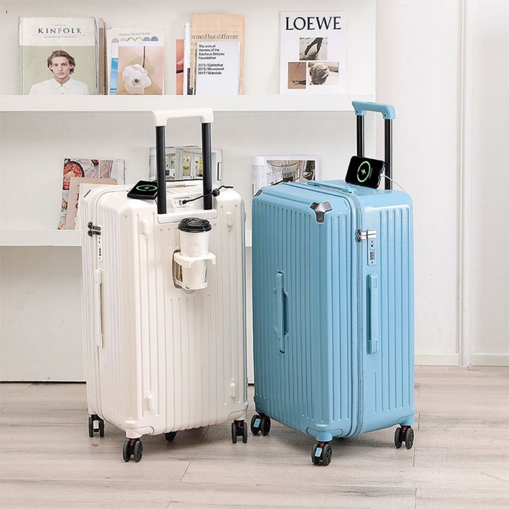 【MENGMA_TRAVEL】A198 KOPER ZIPPER KAPASITAS BESAR  18/20/22/24/26 INCH STAND CUP / USB CHARGER KOPER 