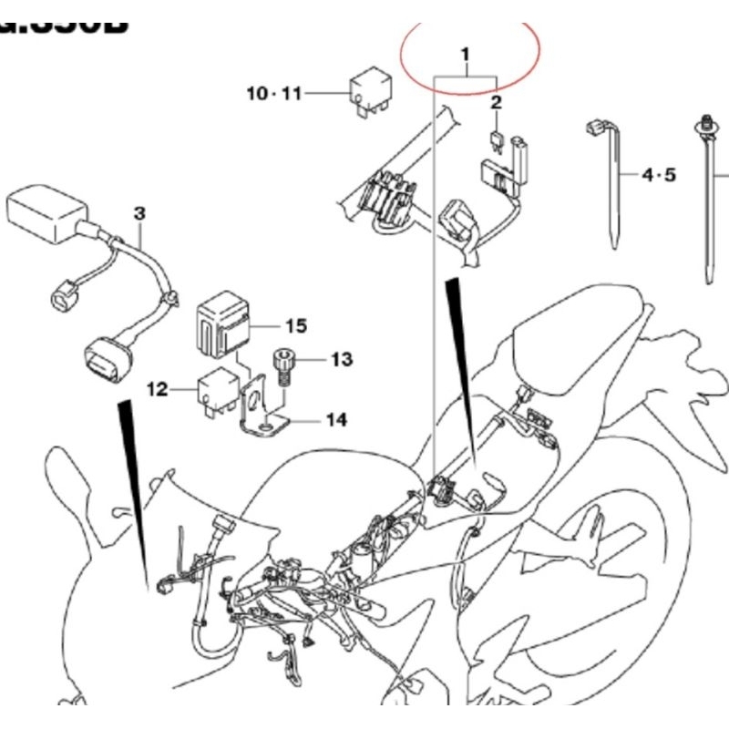 Kabel Body-Harness Wiring Suzuki GSX 150 R Asli Original SGP Terlaris 36610-23K50-000
