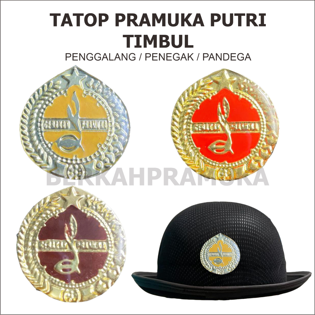 TATOP PRAMUKA PUTRI FIBERGLASS TANDA TOPI BONI PUTRI PRAMUKA SD SMP SMA PENGGALANG PENEGAK PANDEGA