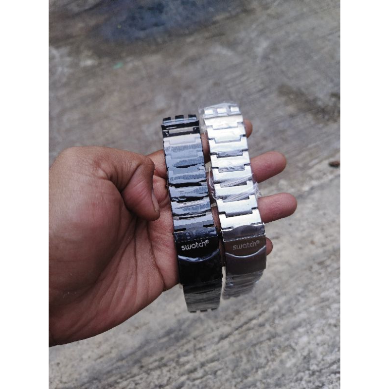 RANTAI JAM TANGAN SWATCH BIG IRONY CHRONO STAINLESS STEEL