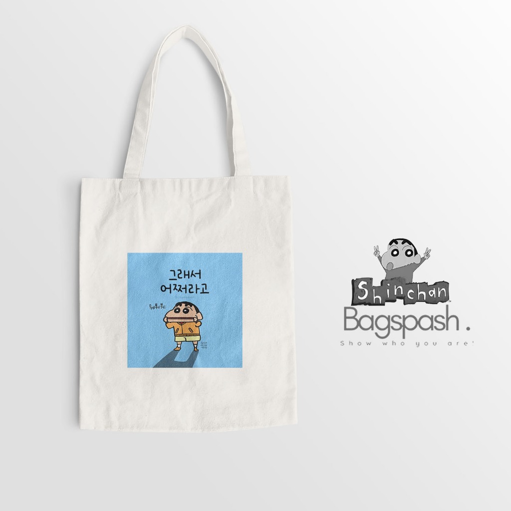 Totebag Sinchan Tote Bag Tas Wanita Pria Kuliah Kartun Sinchan TPC2