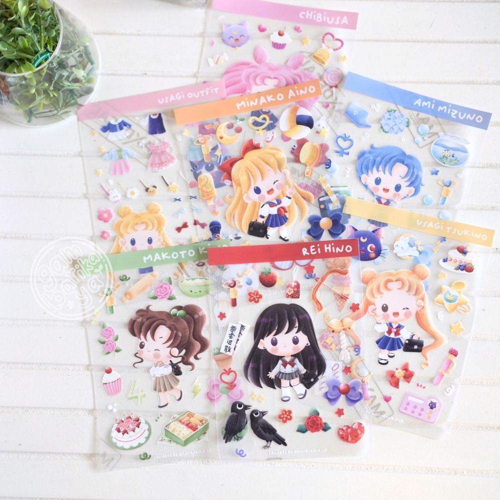 

GAMBARIKA Sailor Moon Transparent Sticker Sheet / Stiker Kiss Cut