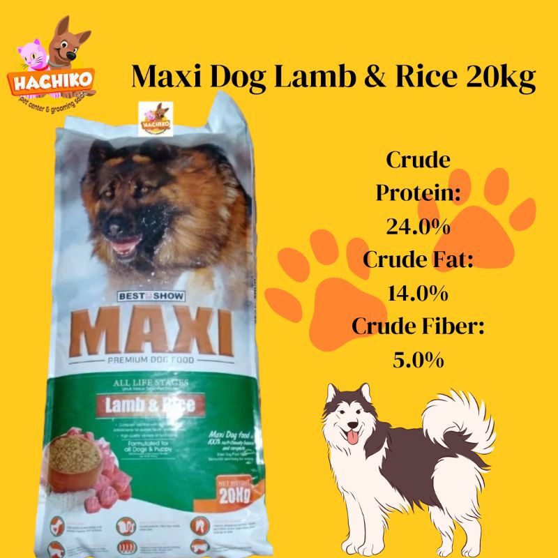 Maxi Dog Lamb & Rice 20Kg / Maxi Dog Dry Food 20kg / Makanan Anjing (KHUSUS  INSTANT)