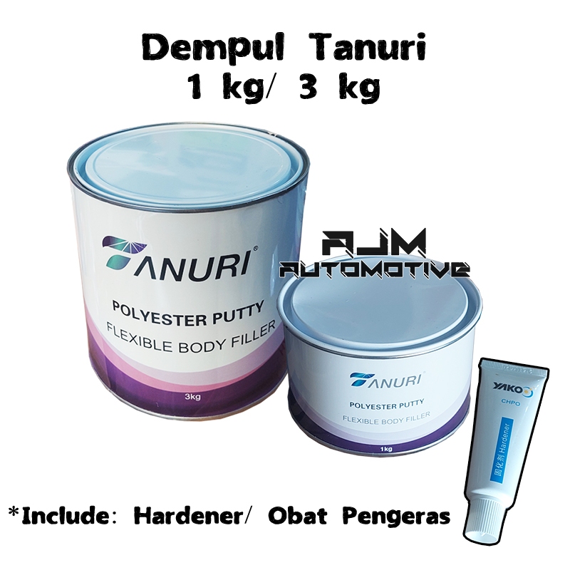Dempul Tanuri Putty/ Dempul Tanuri Besar (3 Kg) - Sedang (1 Kg)