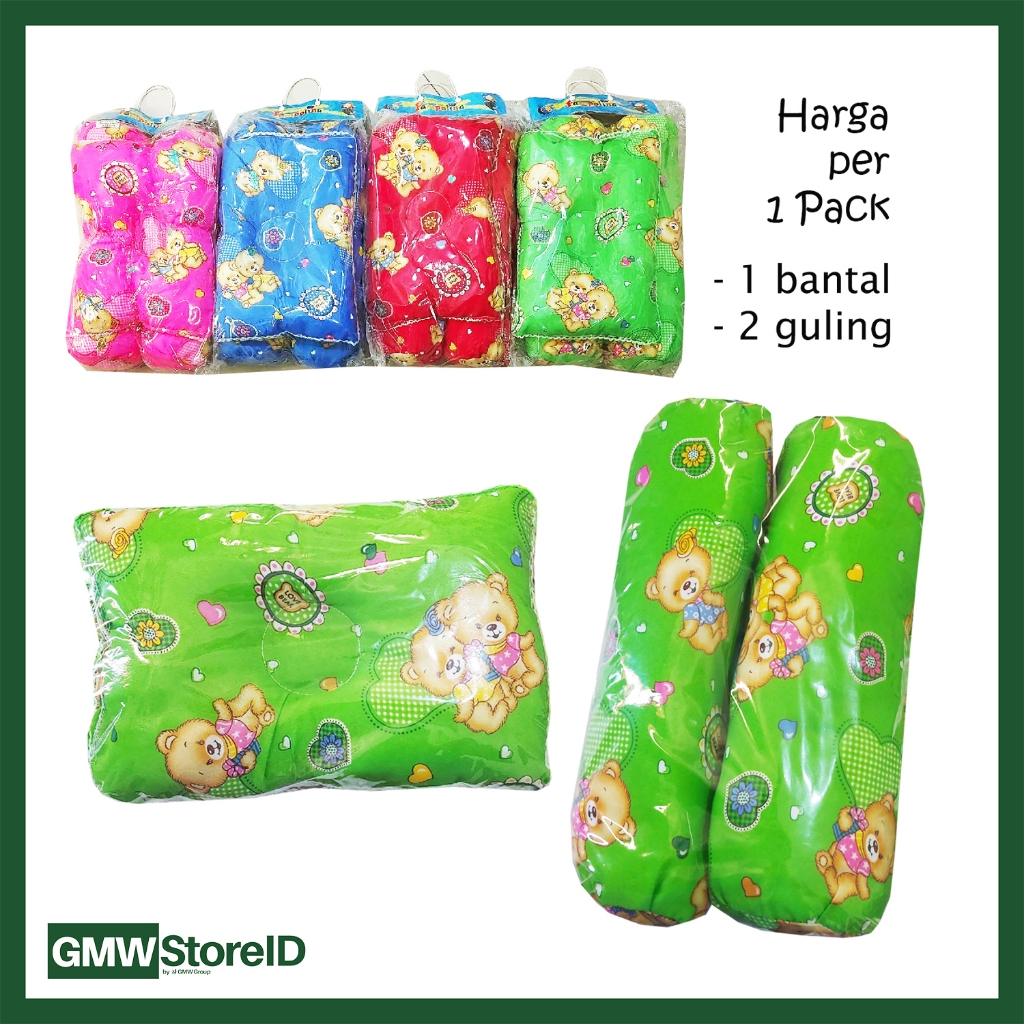 B262 Bantal Dan Guling Bayi Anak Warna Unisex Motif Lucu Toddler Baby