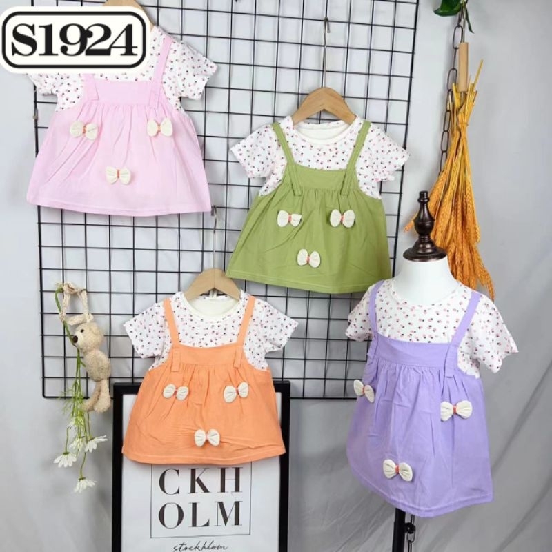 DRESS IMPORT KOREA MOTIF BUNGA VARIASI PITA // DRESS ANAK 3BULAN SAMPAI 2 TAHUN