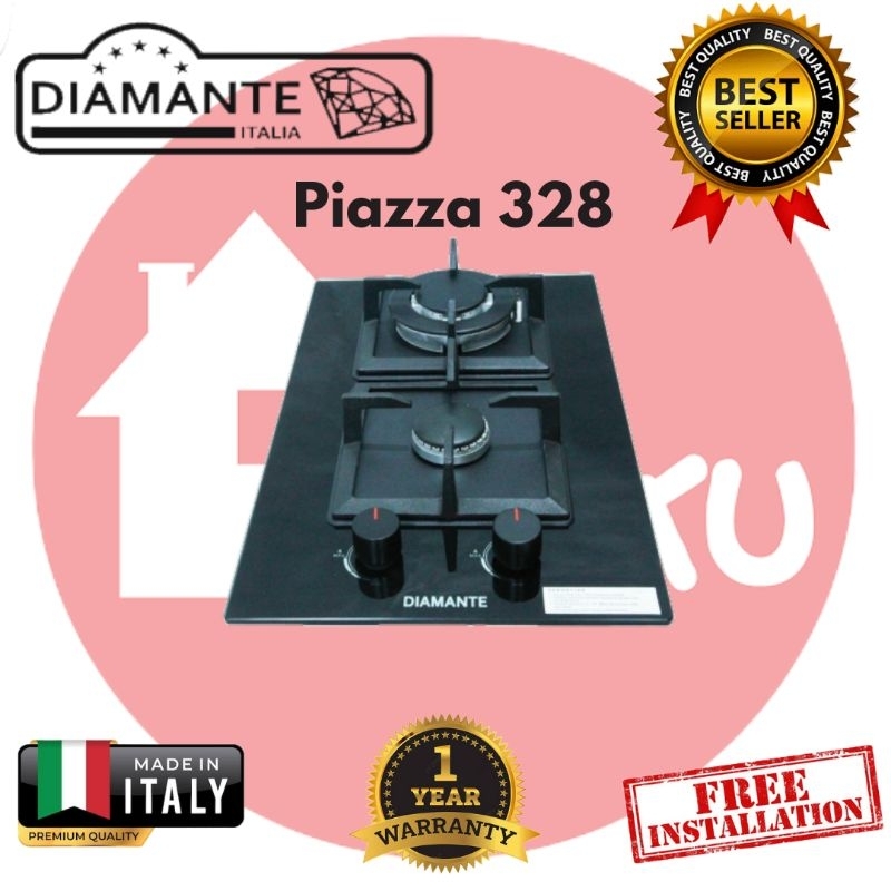 Kompor Tanam Diamante Piazza 328 Built-In Gas Hob