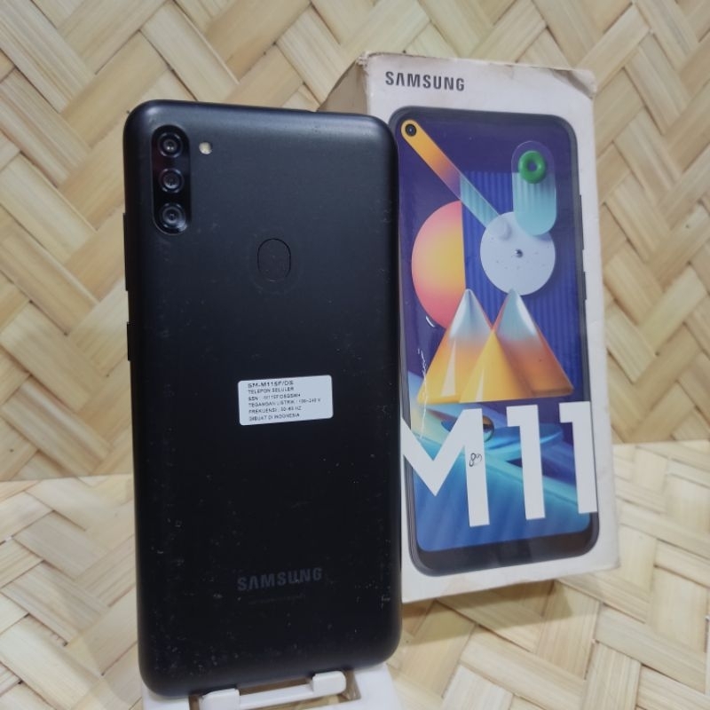Samsung M11 3/32 GB Handphone Second Seken Bekas Fullset Batangan Original