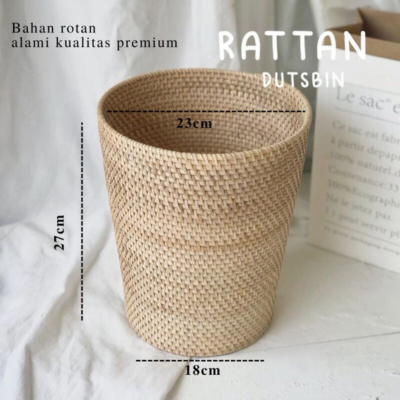 Lombok Authentic | Tempat Sampah Bahan Rotan Alami Kualitas Premium | Rattan Dutsbin| Amenitas Hotel