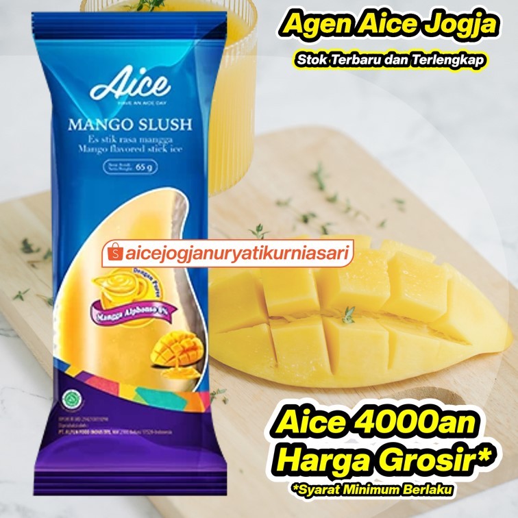 

Es Krim Aice Mango Slush isi 30/ Ice Cream Aice Mangga 1dus 4000an