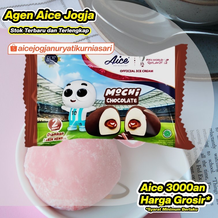 Es Krim Aice Mochi Chocolate isi 40 / Ice Cream Aice moci coklat 1dus 3000an