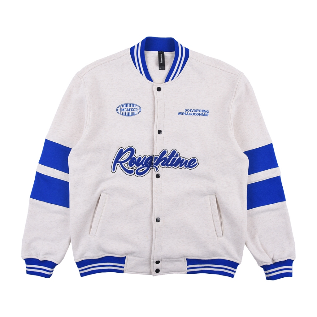 Roughneck VB023 Misty White Do Everything Varsity Jacket