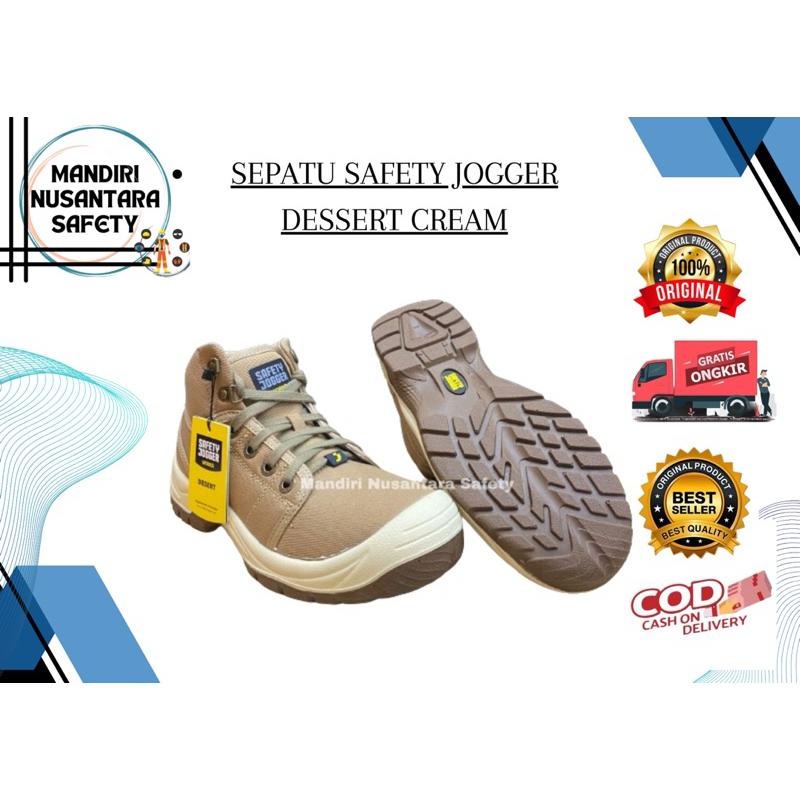 Sepatu Safety JOGGER DESSERT CREAM / Sepatu Safety Jogger Cream