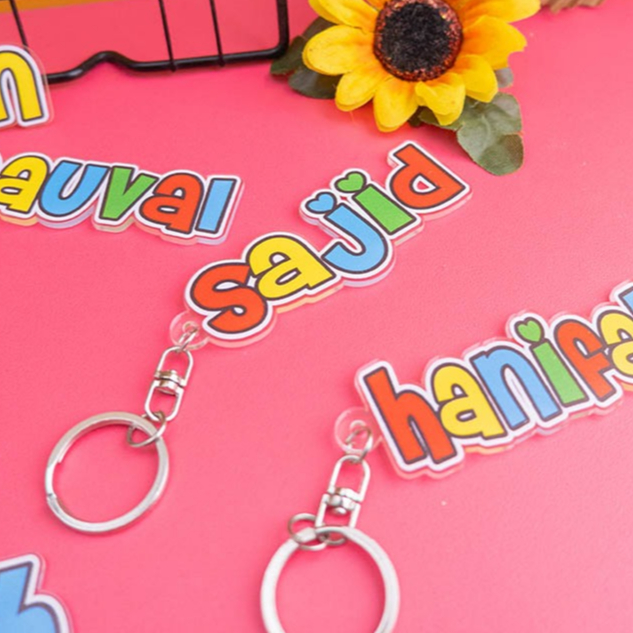 GANTUNGAN KUNCI NAMA AKRILIK CUSTOM/ GANTUNGAN TAS NAMA / BAG TAG PRINTING / KADO CUSTOM NAMA / GANC